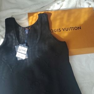 New in box Louis Vuitton 3-d Monogram black tank dress